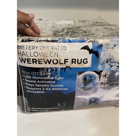 Spirit Halloween Decoration Scary Werewolf Rug Rare Open Box - Picture 10 of 13